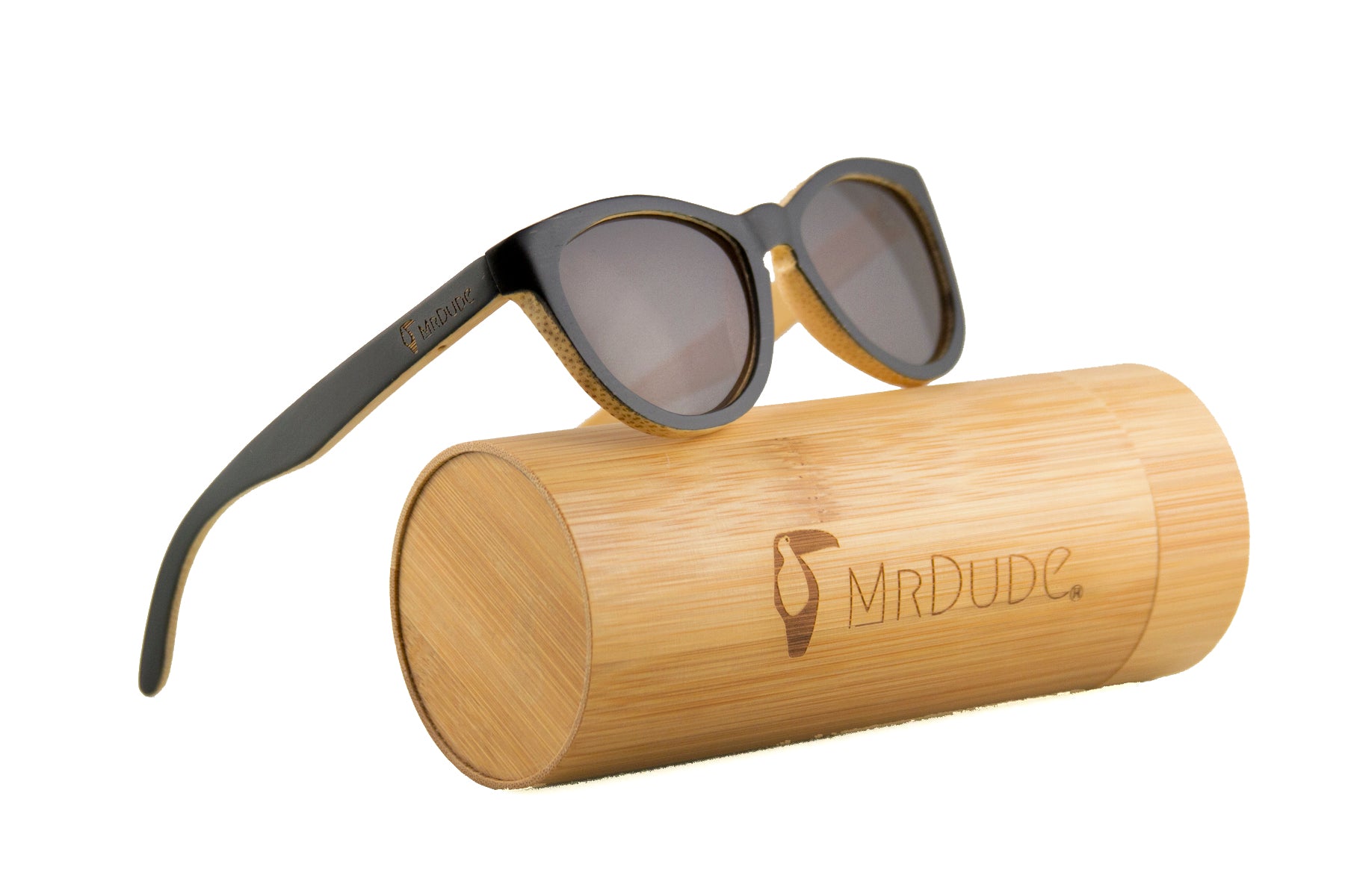 Black "Twisted" Polarized Bamboo Sunglasses