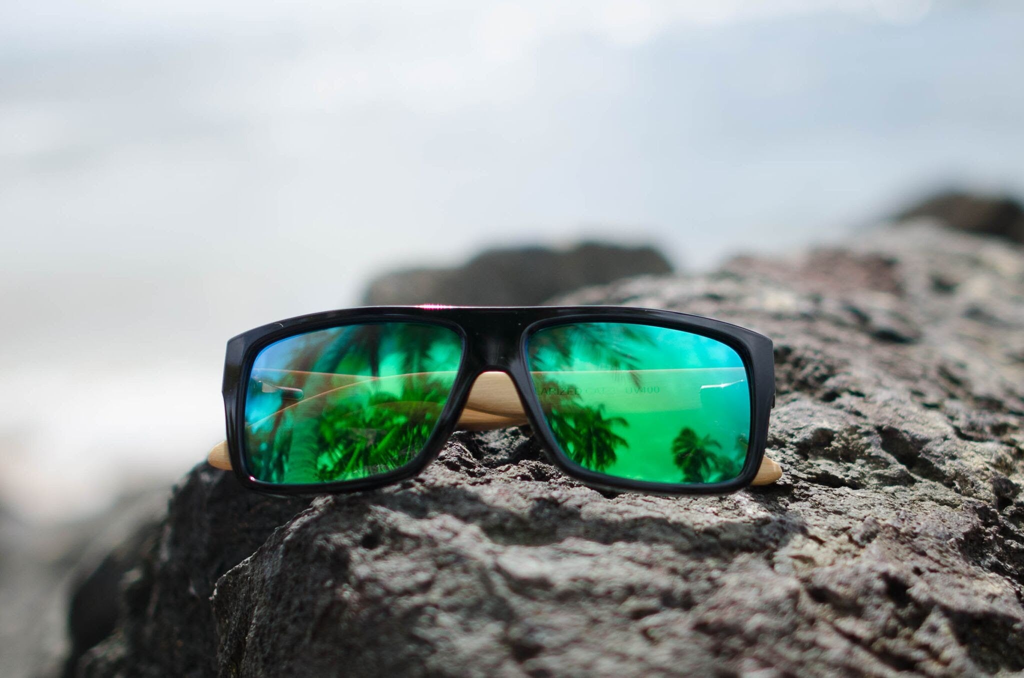 Green "Square" Polarized Eco-Friendly Sunglasses