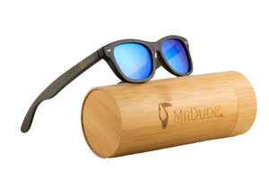 Blue "Adventure" Polarized Bamboo Sunglasses