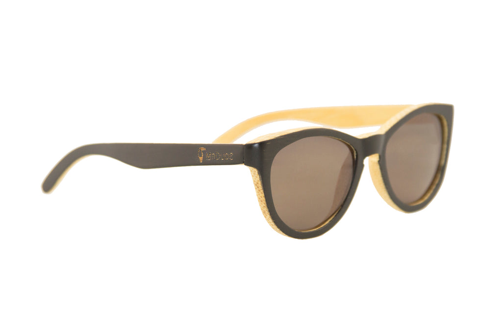 Black "Twisted" Polarized Bamboo Sunglasses